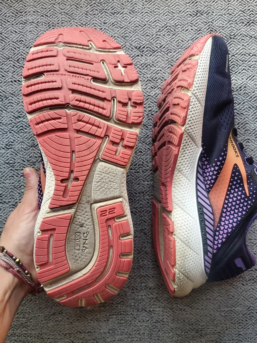 Brooks Adrenaline GTS Women’s Running Shoes Black Purple Coral